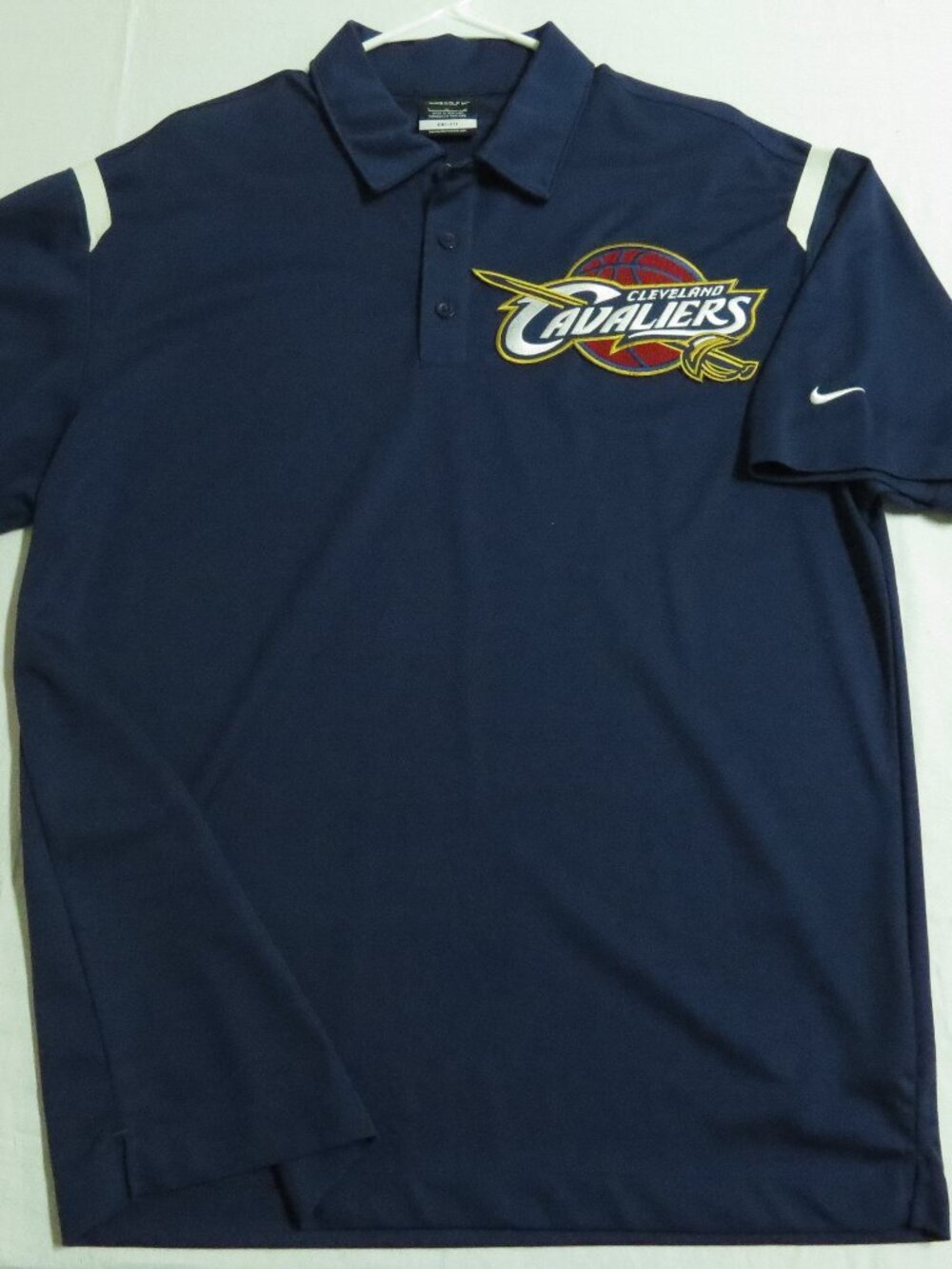 Sz L CAVS Blue Nike Dri-Fit Men's db #33T Polo Shirt